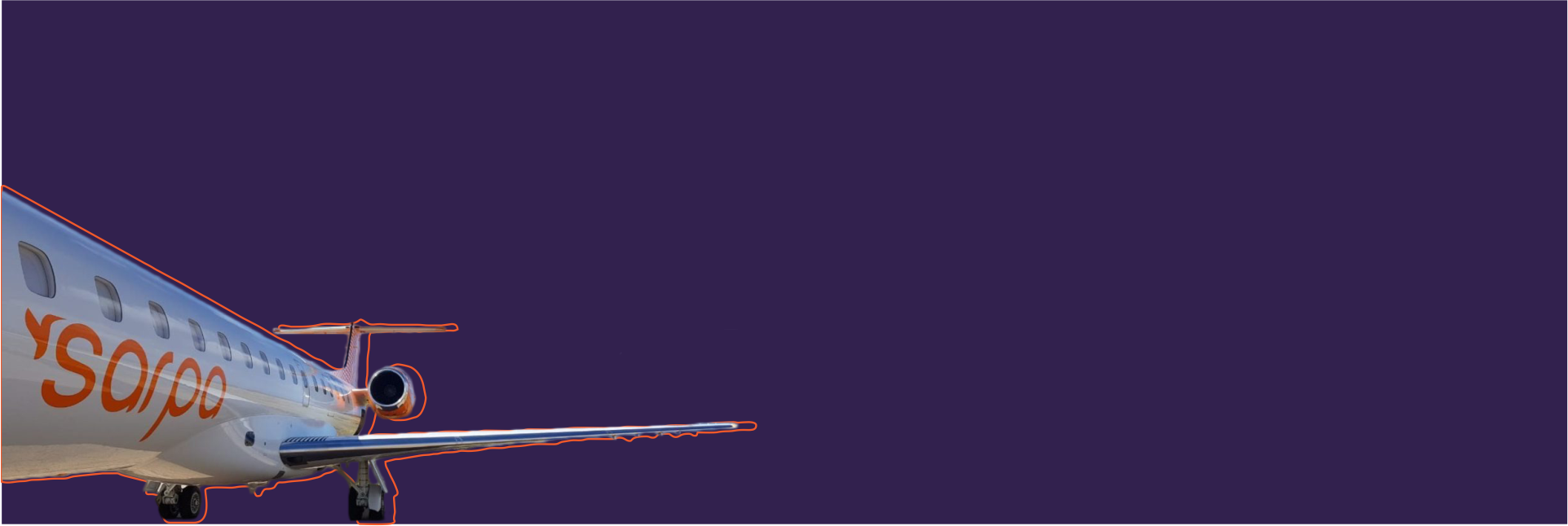 Aeronave de Sarpa en una pieza gráfica de la campaña
