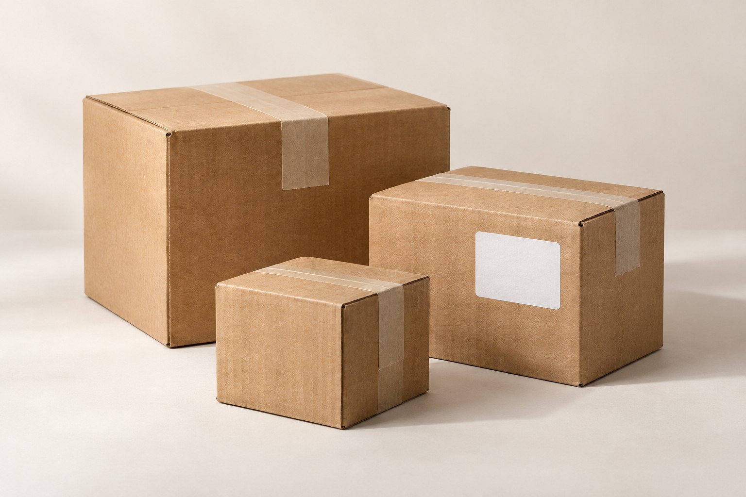 Ilustración de paquetes de cartón preparados para un envío courier